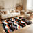 Orange Black Wavy Stripe   area rugs for Living Room, Soft and Comfortable, Suitable for all seasons, easy to maintain, machine washable Indoor floor mat, Under Table Farmhouse suitable for Bedroom, Dining Room, Study,  Balcony, Home Decor Patio-1082509210