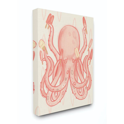 Lesher, Popsicle, poulpe, océan, animaux de mer, dessin