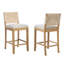 Tabourets de bar 26 po en lin avec dossier tissé et structure en bois
