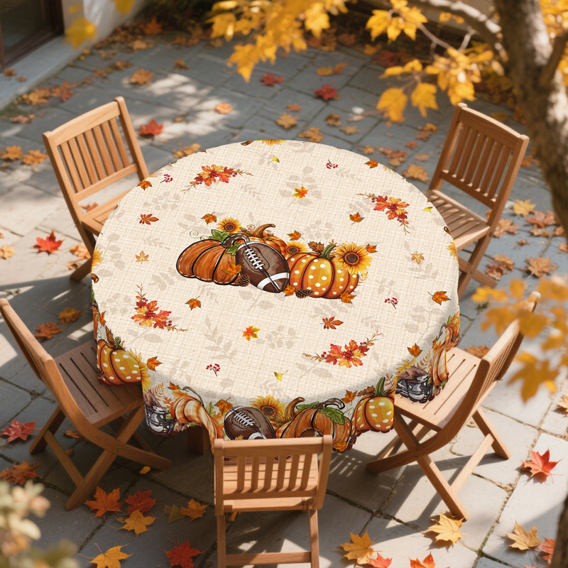 Nappe en polyester 1pc Autumn Decor, Rond 60 po