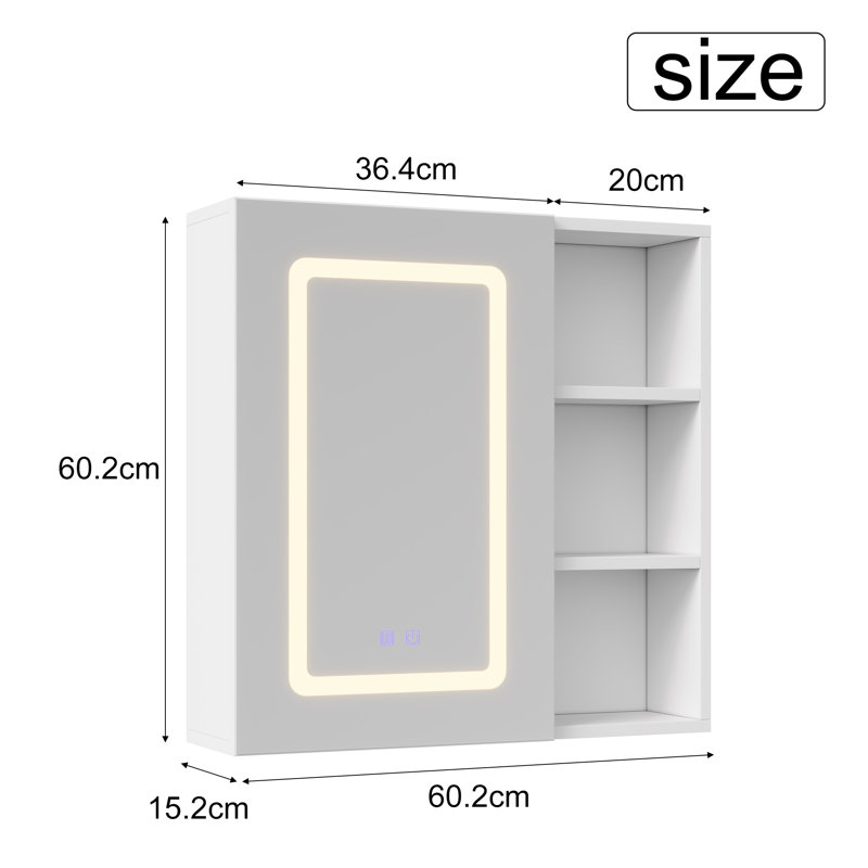 W H Wall Mounted Optional Medicine Cabinet Mirror 3