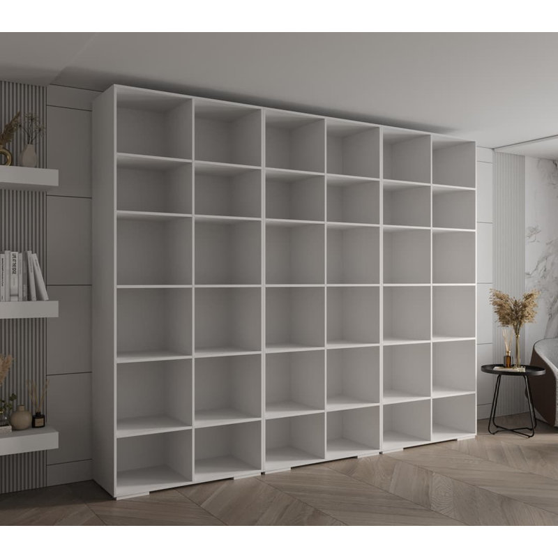 Raphaeel 6 Door Manufactured Wood Wardrobe, Matte White