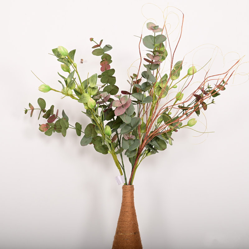 Feuilles de feuillage d'eucalyptus artificiel de ferme artificielle avec longue tige pour remplisseur de vase, centres de table de salle à manger de bureau à domicile