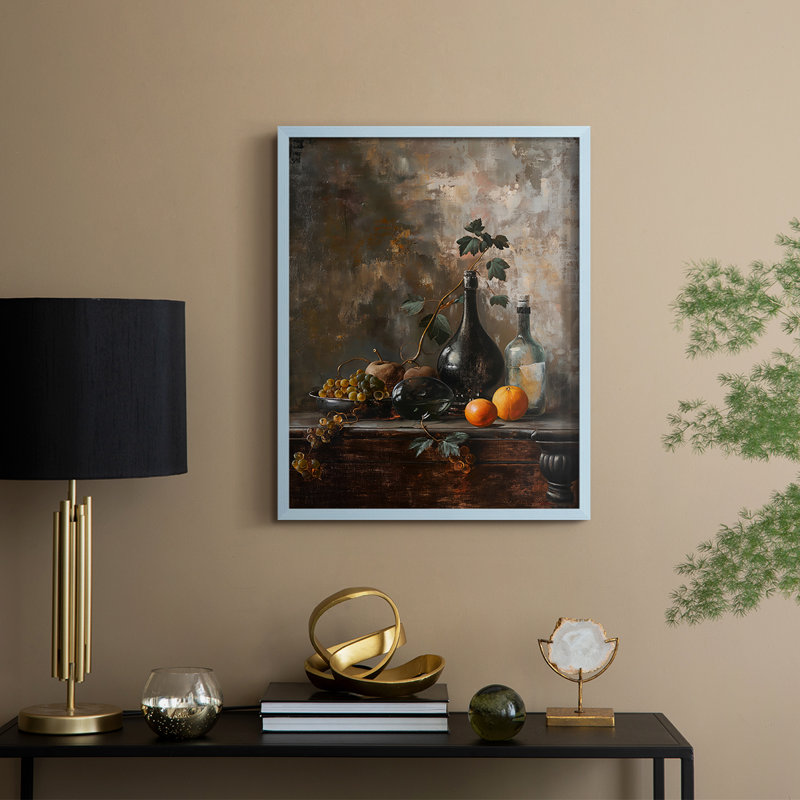 Reproduction encadrée FLORAL Series DCCXV - bois massif, H 11 po x l 9 po, Bleu