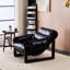 Chaise vintage rétro pour le salon, avec surface amovible et hydrofuge, structure en bois d'hévéa, espace primaire noir antique, assemblage rapide et démontage des dommages, cire à l'huile
