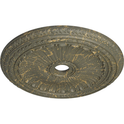 Médaillon de plafond Endurathane Leandros, DE 33 1/8 po x P 3 1/2 po x P 1 3/8 po (convient aux auvents jusqu'à 5 po), finition bronze peinte à la main