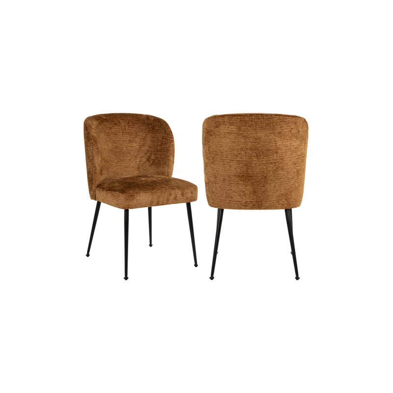Upholstered Dining Chair, Black, Fusion Cognac