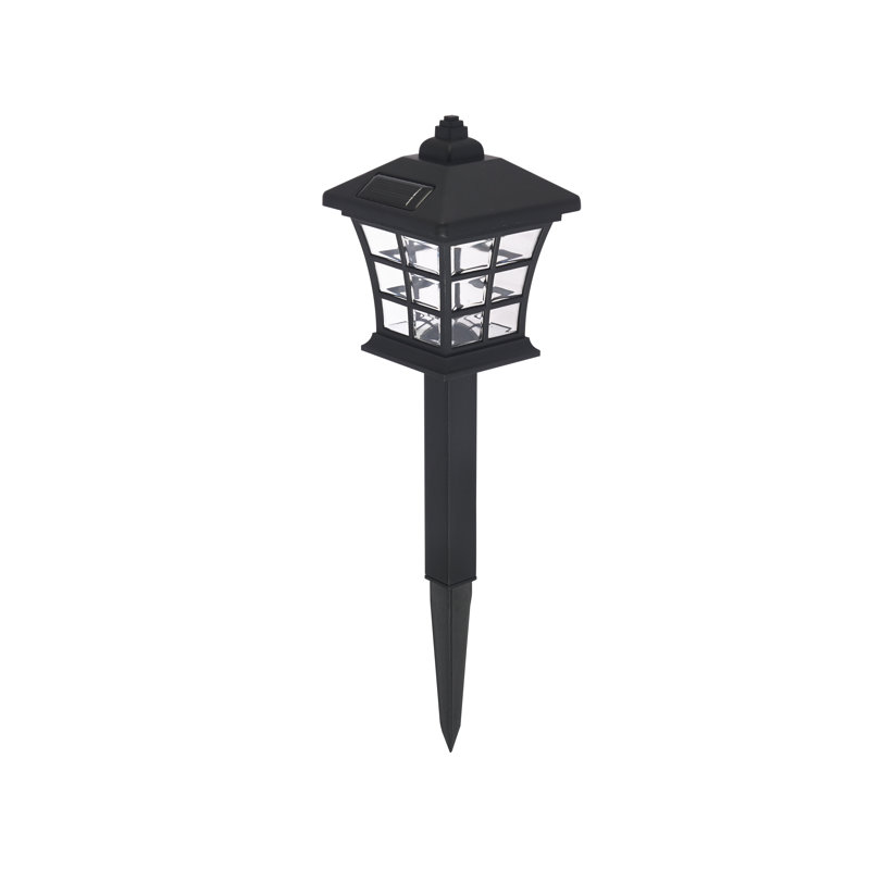 Black Solar Powered LED Pathway Light Set of 6