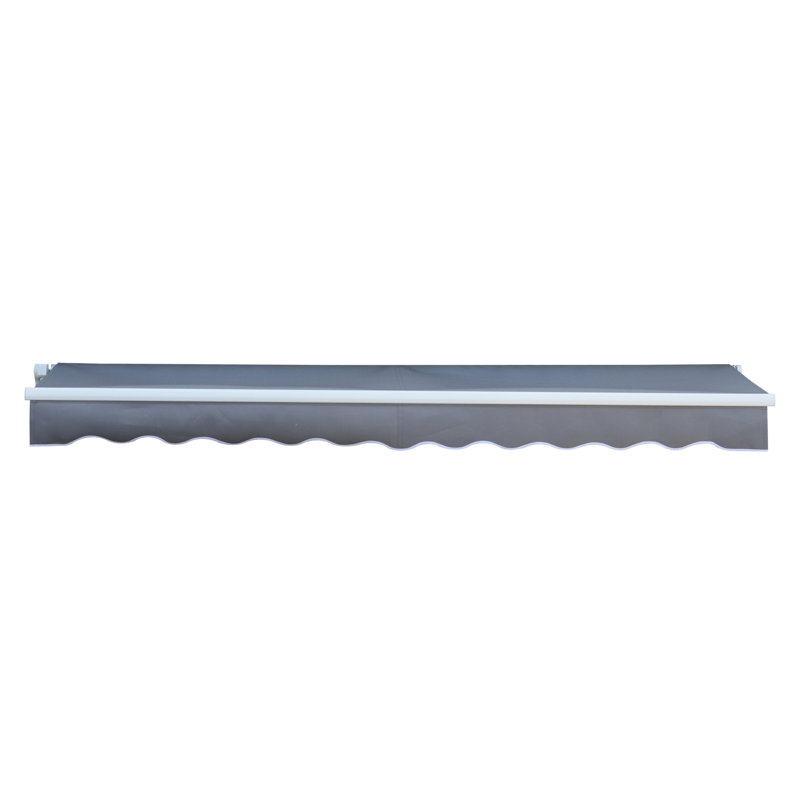 Dakota Fields Grey Cover Retractable Patio Awning, 300cm W x 250cm D