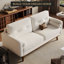 Causeuse 65 po Mid-Century, 2 places en lin pour petits espaces