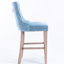 Velours bleu avec tiroirs faits à la main, pieds en bois, assise confortable, 2 coussins,-296028670-296028669