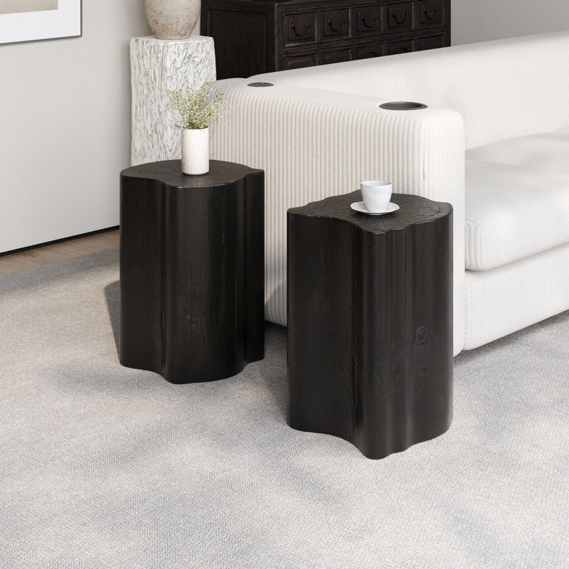 Table de bout, petite table pour l'intérieur et l'extérieur, Noir