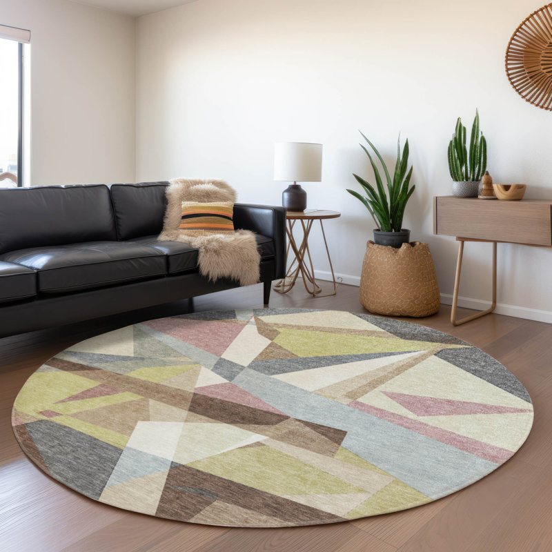 Tapis kaki intérieur / extérieur lavable à la machine Claudian ACN1610, Rond 8 pi