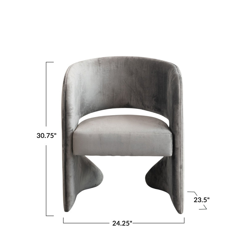Fauteuil rembourré en velours