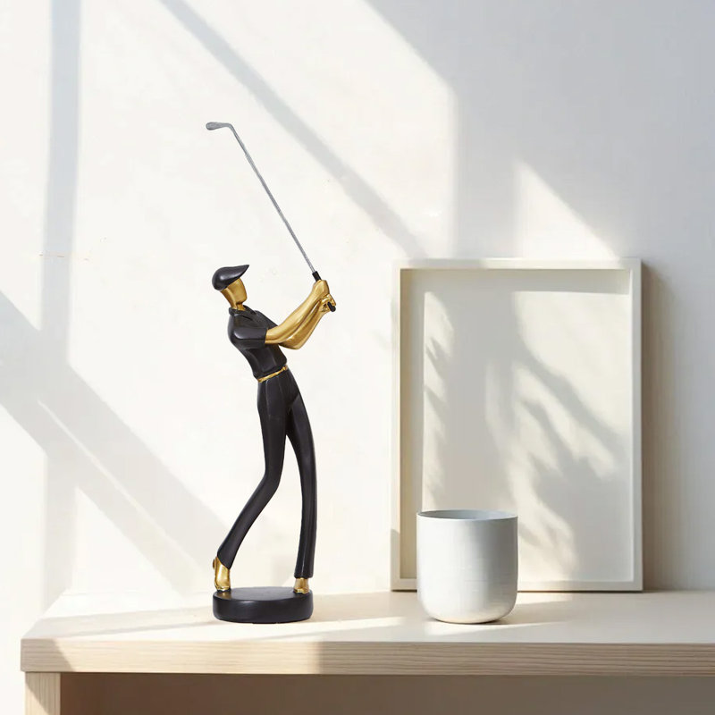 Statue de golf, golfeur en polyrésine, art décoratif, H 10,6 po x l 2,75 po x P 2,8 po