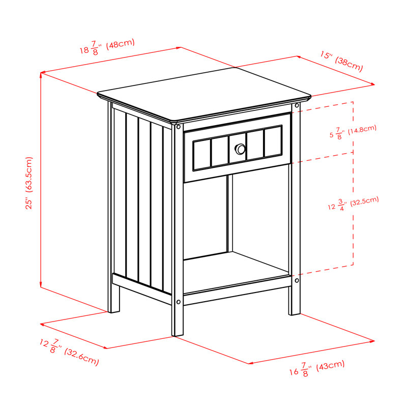 Buckholts End Table with Storage