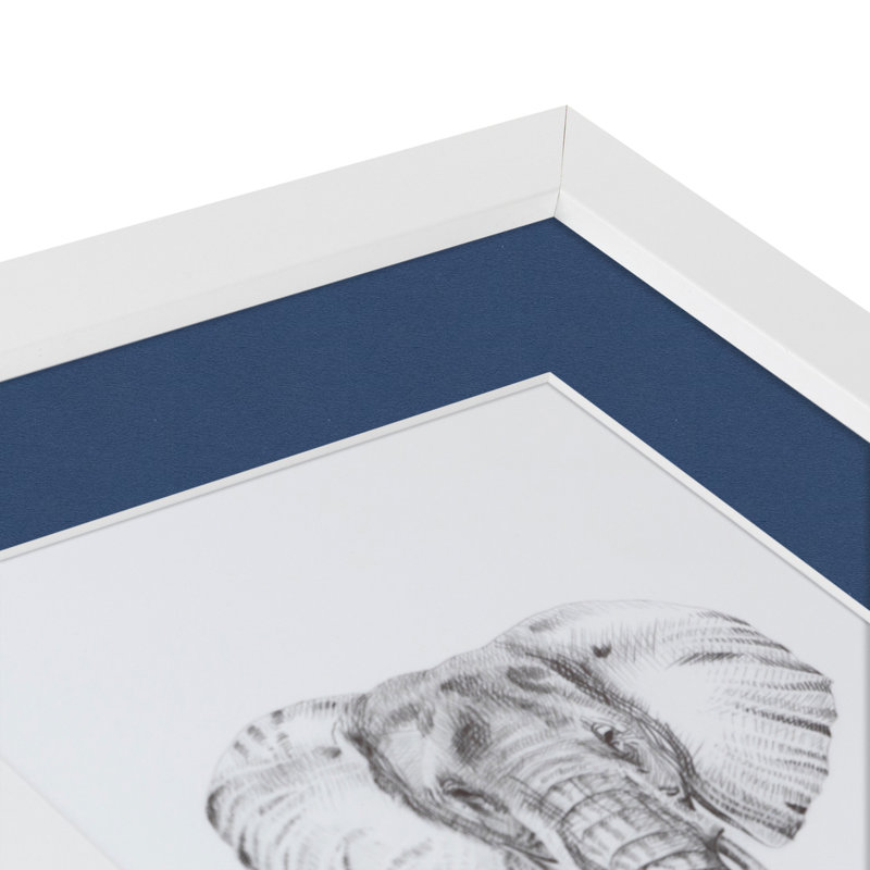 24" x 24" Satin White and Delft Blue Picture Frame