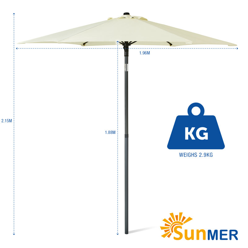 Ardel 205cm Parasol, Ivory