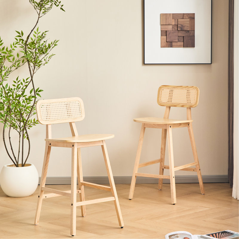 2 sièges en bois d'hévéa naturel, siège solide profilé, attrayant, polyvalent pour les accessoires de maison, facile à nettoyer de 2 sièges courbés à finition naturelle, réglages complexes, sans effort