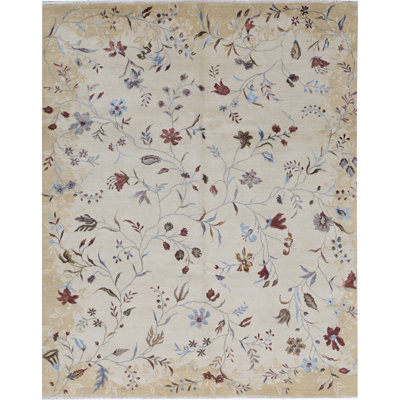 Tapis doré de haute qualité noué à la main
