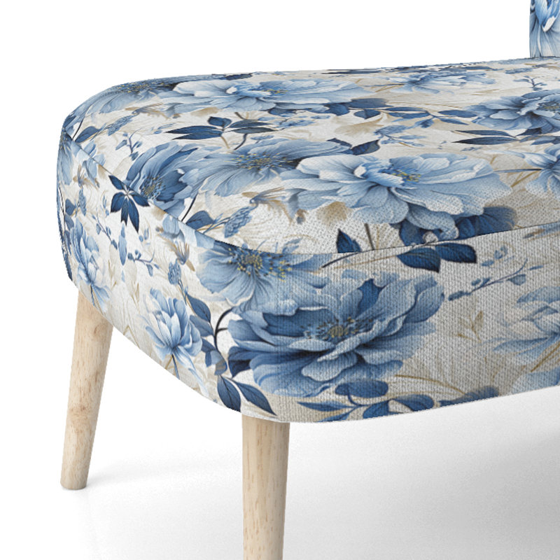 Chaise d'appoint rembourrée Serene Blue Garden