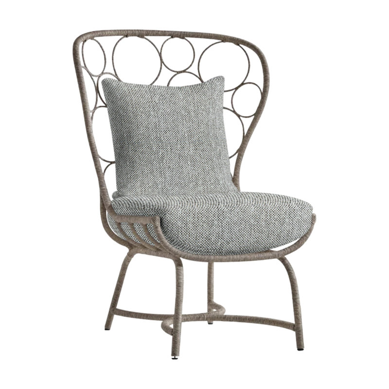 Avea Outdoor Lounge Chair, Light Grey/Dark Grey Linen 6032-110