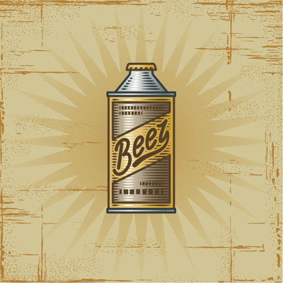Retro Beer Can - Wrapped Canvas Print