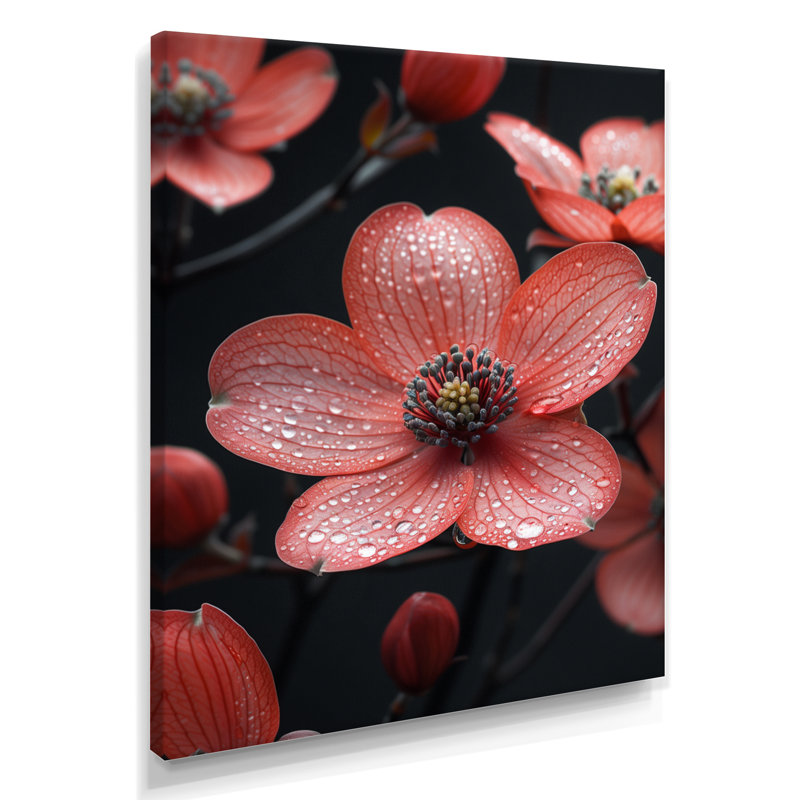 Reproduction d'art mural Dogwood II, H 20 po x l 12 po x P 1 po, Toile tendue