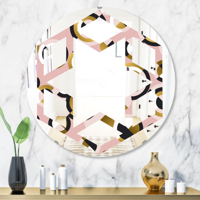 Miroir mural sans cadre à motif géométrique