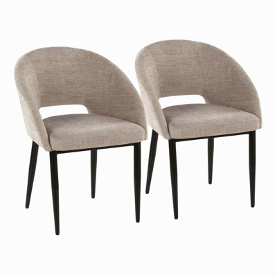 Chaise en métal noyer et tissu écru