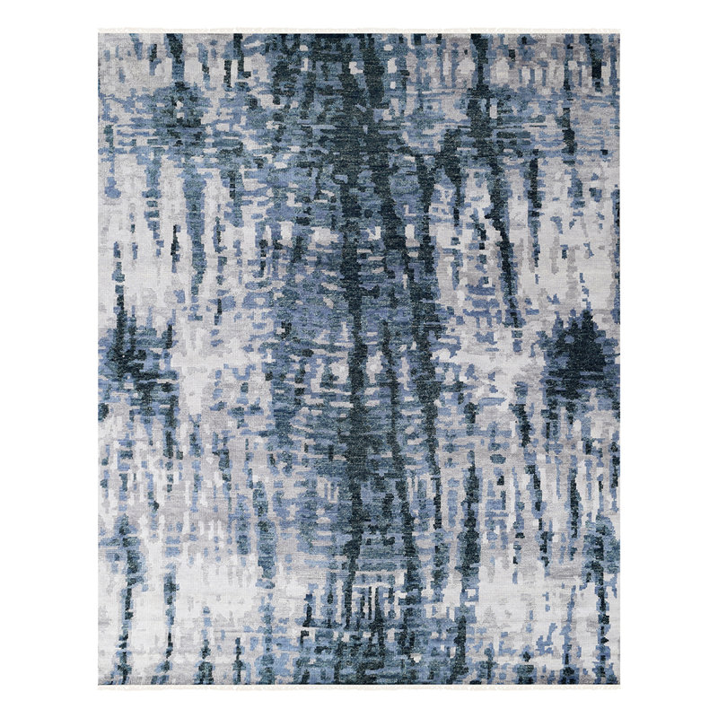 Wool Abstract Area Rug, Rectangle 2' x 3'