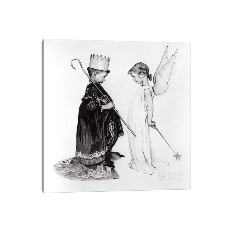 «Dress Rehearsal» par Norman Rockwell, reproduction d'art sur toile tendue, H 12 po x l 12 po x P 0,75 po