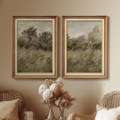 Ensemble de 2 œuvres d'art encadrées de qualité supérieure sur toile de qualité supérieure avec cadre de 26 po x 36 po