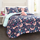 Microfiber Reversible Traditional 4 Piece Quilt Set