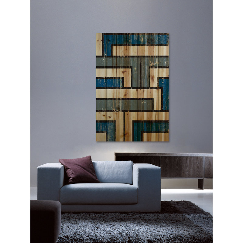 « tetris », impression sur bois, H 60 po x l 40po x P 1,5 po