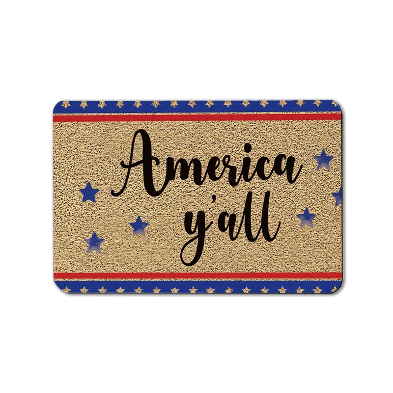 Tapis de véranda rétro kaki America Y'all 20 po x 32 po