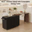 Îlot de cuisine 102,3 po avec table de salle à manger extensible rotative, îlots de cuisine avec rangement-838481839