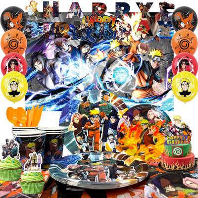 Naruto Birthday Party Supplies, 112 Pcs Naruto Party Decorations & Tableware Sets