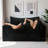 Boneless 63" Black Upholstered Loveseat Sofa Couch Wide Armrests Boneless Bean Bag Couch Sofa-1153186117