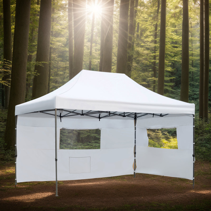 Auvent 10 'x 15' avec 4 parois latérales amovibles, Blanc