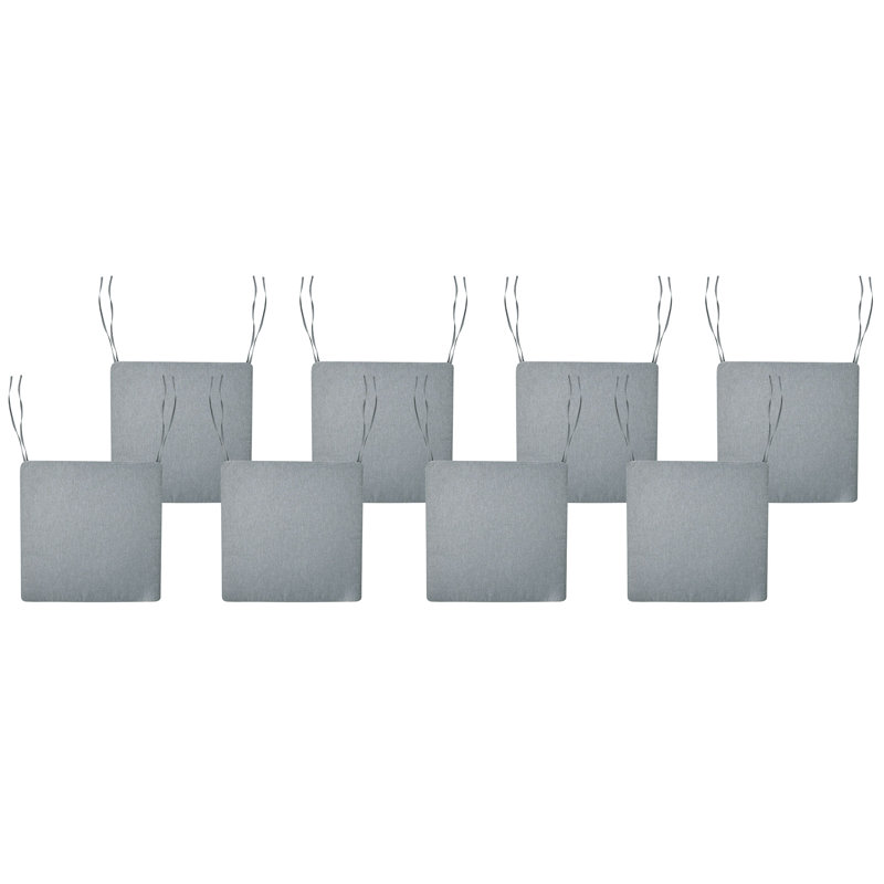 Set of 8 Garden Chair Cushions SASSARI PREMIUM 46 x 46 cm, Grey