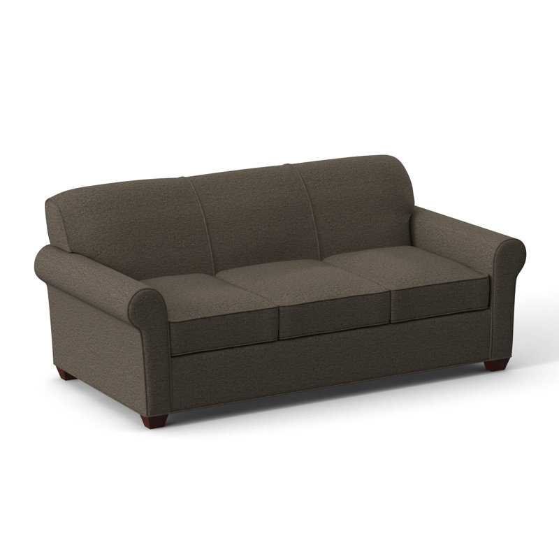 Finn 83" Rolled Arm Sofa Bed with Reversible Cushions, Empire Mahogany, Elliot Caribou, Hybrid