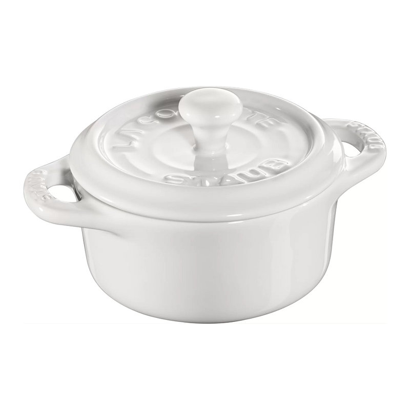 Staub Ceramics Mini Round Cocotte Set, White