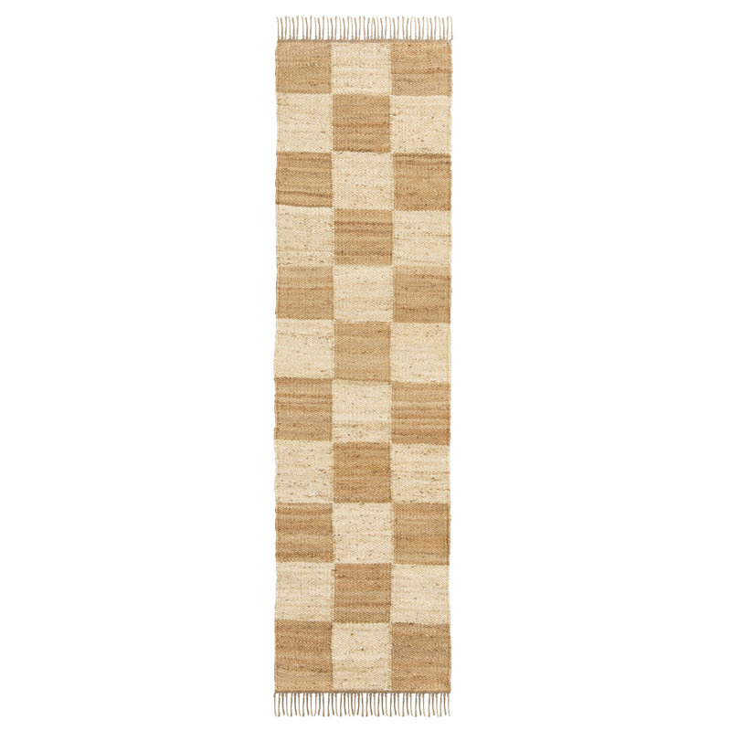 Tapis brun tissé à la main et à la main Mobarkar, Tapis de couloir 2 pi 7 po x 13 pi