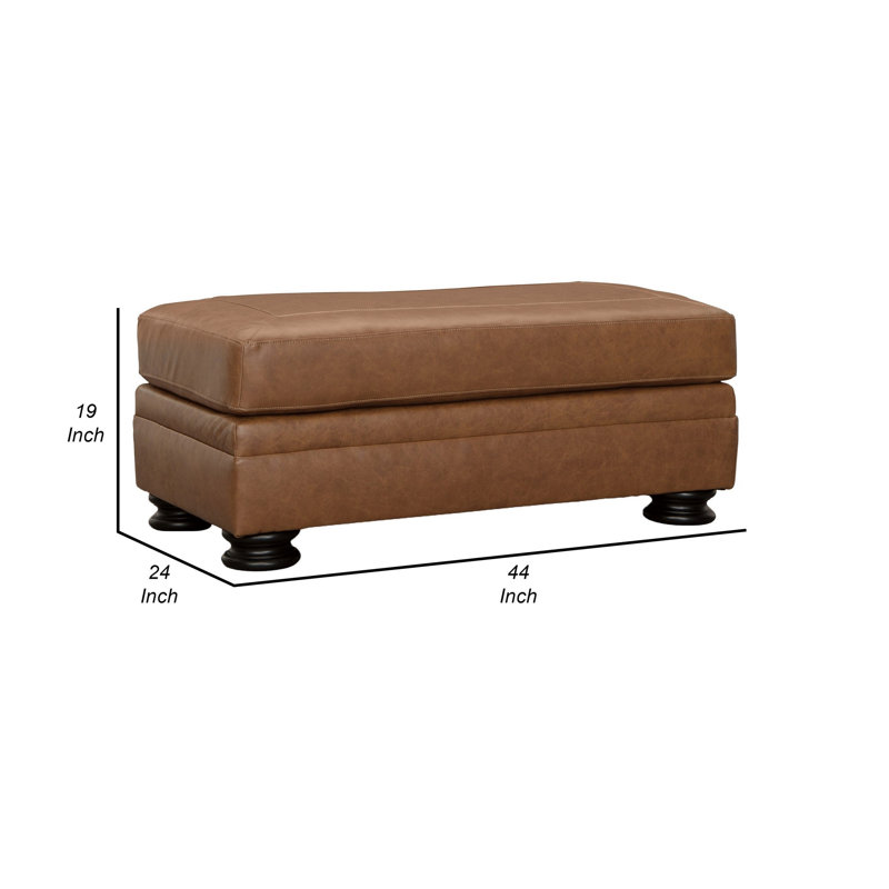 Banc en cuir véritable Aida