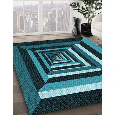 Tapis 100% à motifs lavables à la machine 2989 Pat1604-LBLU