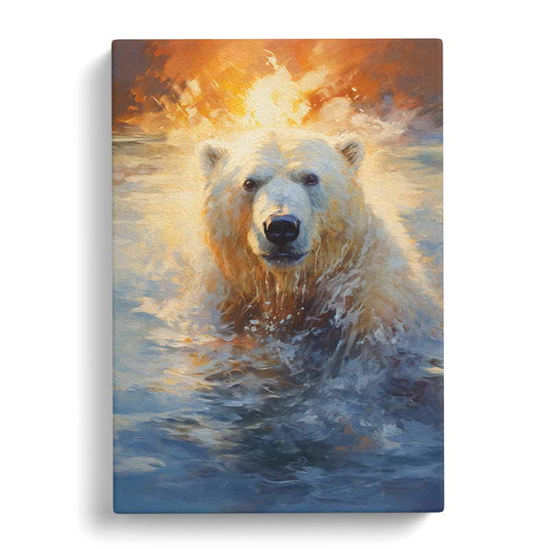 Polar Bear Expressionism - Wrapped Canvas, 76cm H x 50cm W x 3cm D