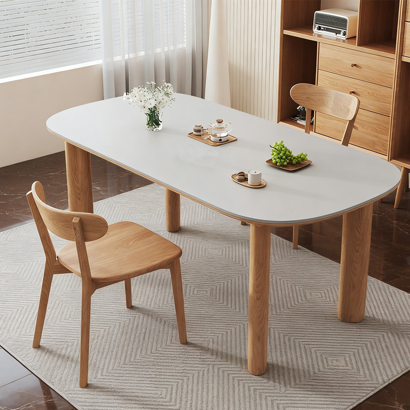 Simple household dining table, 29.53" H x 62.99" W x 31.5" D, 5 Pieces: Table, 4 Chairs