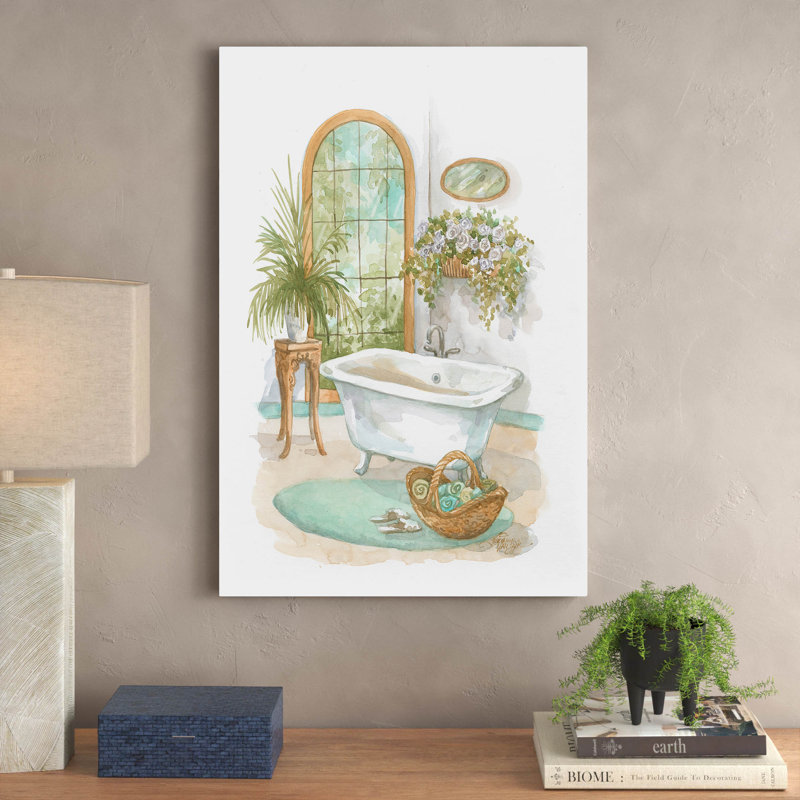 Bath In Spa II by Jerianne Van Dijk - Painting, 91cm H x 61cm W, Wrapped Canvas