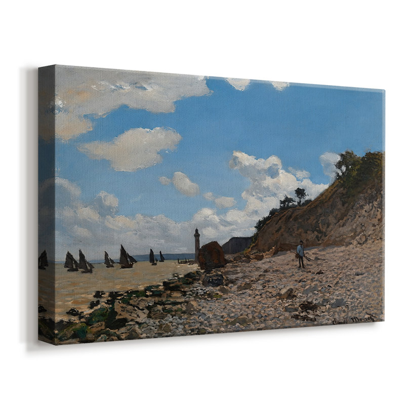 La Pointe de la Hève à marée basse - Claude Monet - Toile tendue avec châssis-1865, 8x12